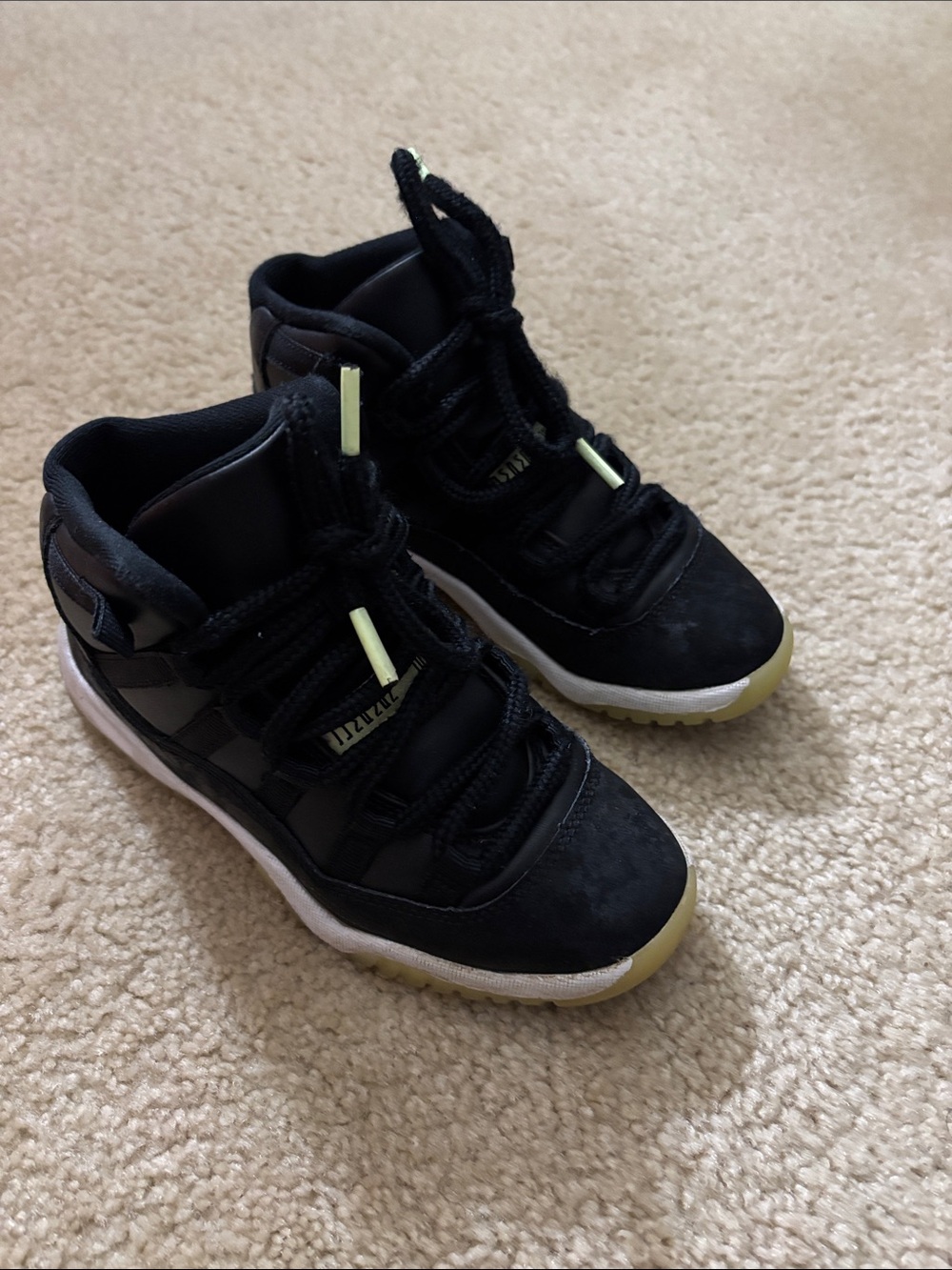 Retro Inner Beast Jordan 11 Kids Black High-Top Sneakers